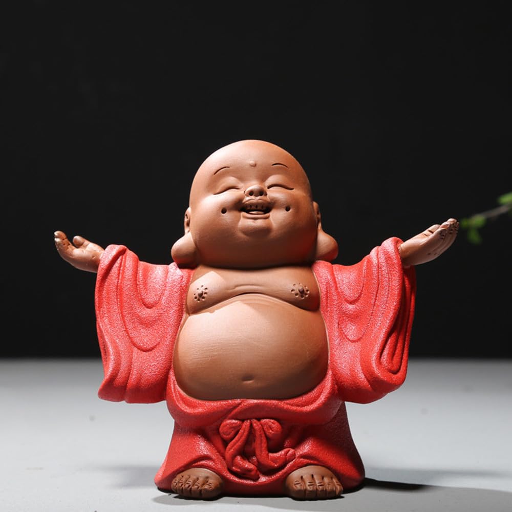 Amazon.com: Laughing Buddha Statue for Good Luck, Purple Sand